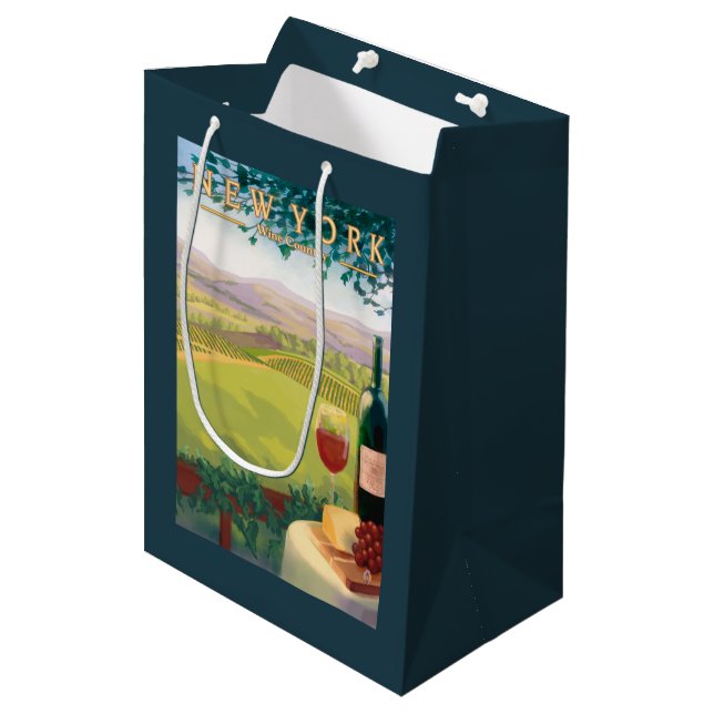 Sac Cadeau Moyen Nouvelle scène de pays de YorkWine (Devant Angle)
