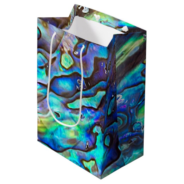 Sac Cadeau Moyen Nouvelle-Zélande Abalone Paua Shell Motif 1 (Devant Angle)