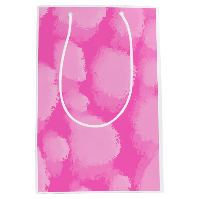 Sac Cadeau Moyen Nuages Clairs Fluffy Rose (Devant)