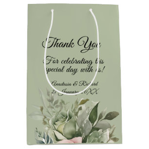Sac Cadeau Moyen Nuances de Mariage de Sage