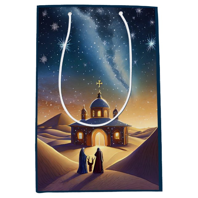 Sac Cadeau Moyen Ô Noël de la Saint-Nuit (Devant)