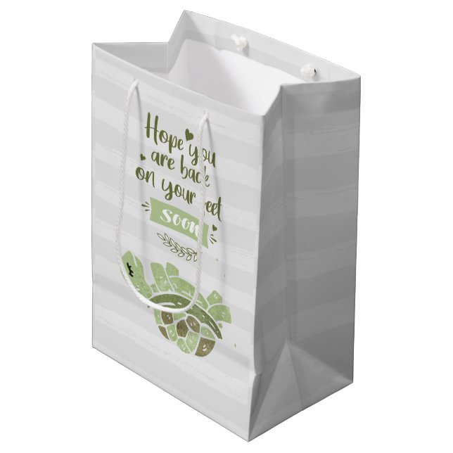 Sac Cadeau Moyen Obtenez Bien Bientôt Souhaite Sympathie Moderne (Devant Angle)