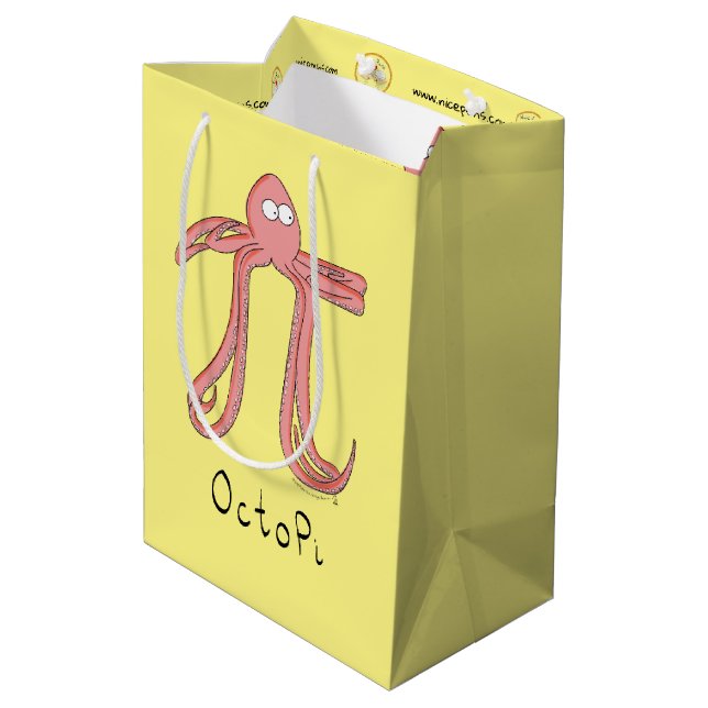 Sac Cadeau Moyen Octopus Pi Symbole Math Enseignant Funny (Dos Angle)