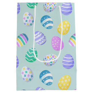 Sac Cadeau Moyen Œufs de Pâques motif coloré