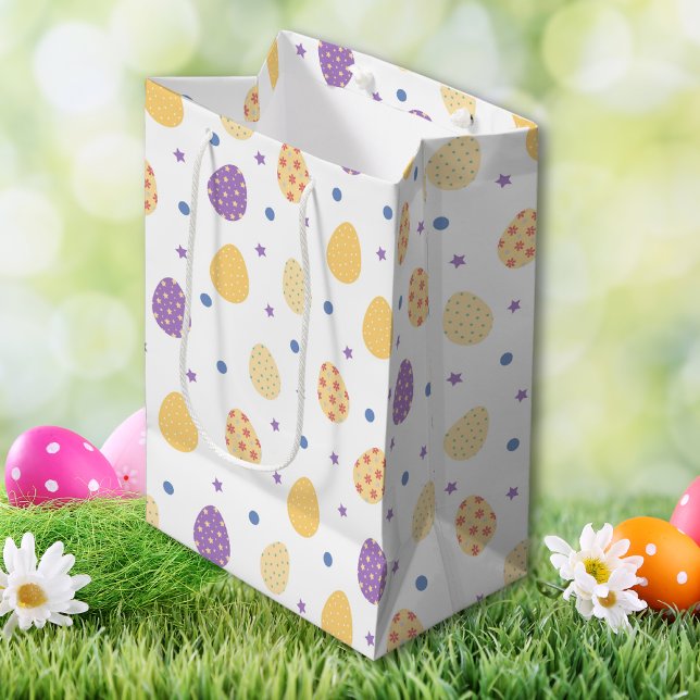 Sac Cadeau Moyen OEufs de Pâques multicolores (Multicolored Easter Eggs Medium Gift Bag)