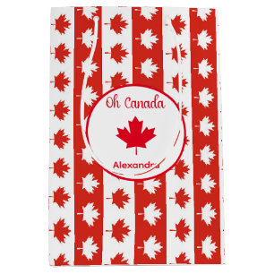 Sac Cadeau Moyen Oh Canada Elégante feuille d'érable rouge