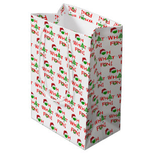 Sac Cadeau Moyen Oh What Fun Christmas Pickleball Rouge Vert & Blan