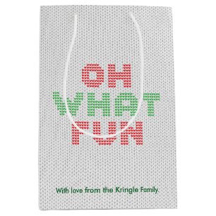 Sac Cadeau Moyen Oh What Fun Typographie Sweat de Noël
