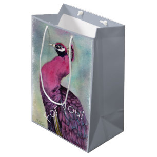 Sac Cadeau Moyen Oiseau Flamant rose rose