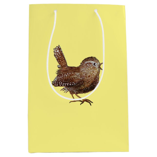Sac Cadeau Moyen Oiseau Wren (Troglodytes Troglodytes) (Devant)