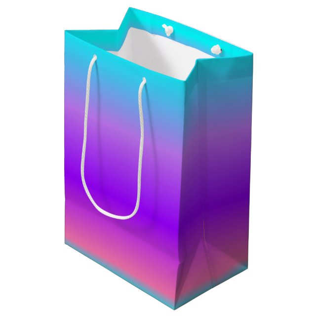 Sac Cadeau Moyen Ombre bleu violet (Devant Angle)