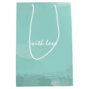 Sac Cadeau Moyen Ombre d'aquarelle de menthe