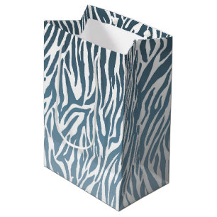 Sac Cadeau Moyen Ombre d'impression Wild Blue Zebra