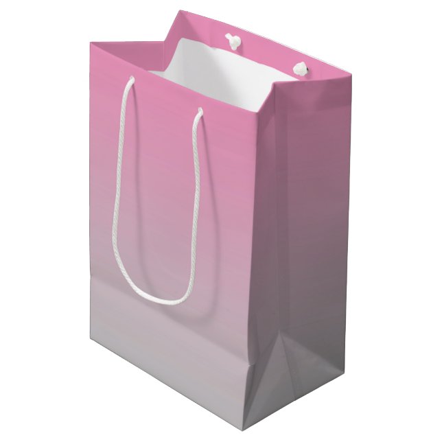 Sac Cadeau Moyen Ombre rose et gris (Devant Angle)