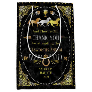 Sac Cadeau Moyen Or de noir d'art déco de partie de jour de Derby