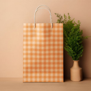 Sac Cadeau Moyen Orange Tartar plaid été
