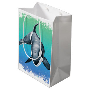 Sac Cadeau Moyen Orca Whale cristal Turquoise