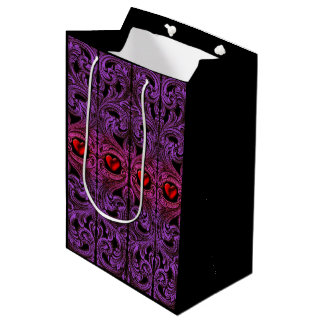 Sac Cadeau Moyen Ornement Goth Purple Avec Coeur