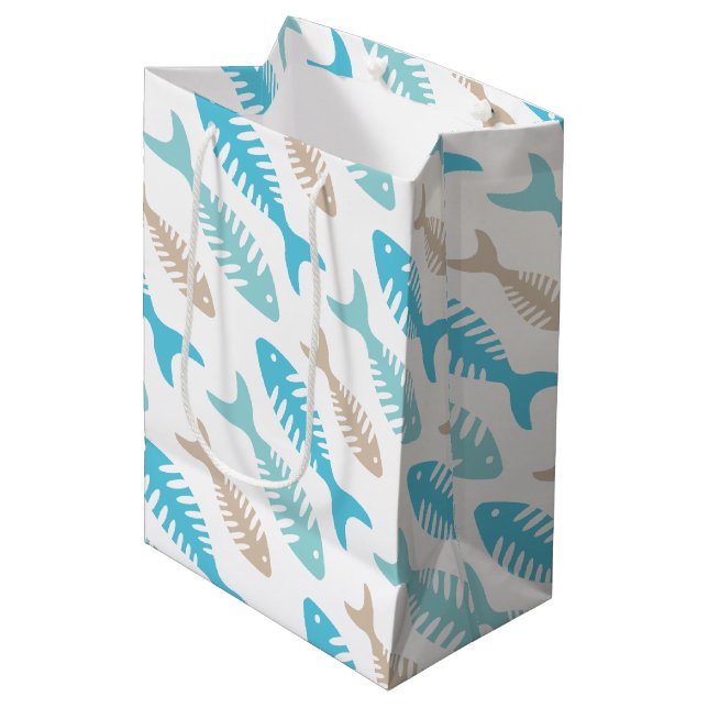 Sac Cadeau Moyen Os de poissons (Devant Angle)