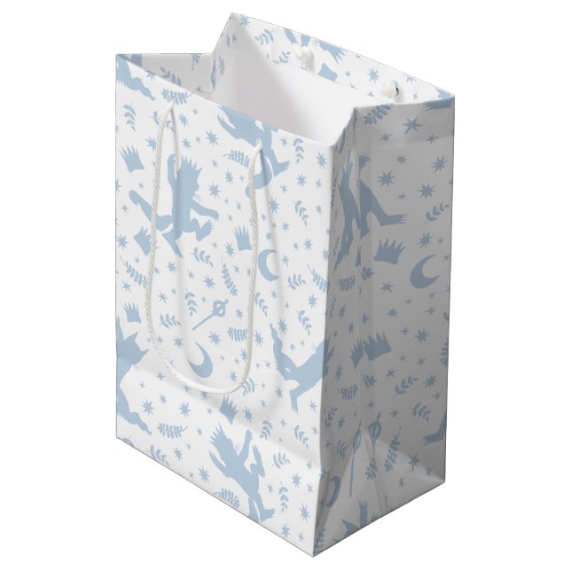 Sac Cadeau Moyen Où les choses sauvages Blue Floral (Devant Angle)