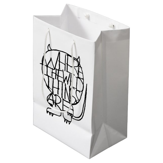 Sac Cadeau Moyen Où sont les monstres | Croquis de monstre (Devant Angle)