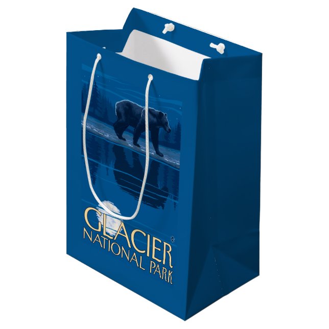 Sac Cadeau Moyen Ours dans le clair de lune - parc national de (Devant Angle)