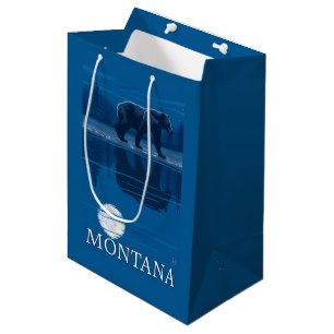 Sac Cadeau Moyen Ours marchant dans le Vintage voyage de clair de