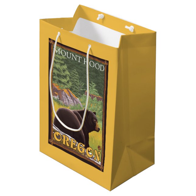 Sac Cadeau Moyen Ours noir dans la forêt - capot de bâti, Orégon (Devant Angle)