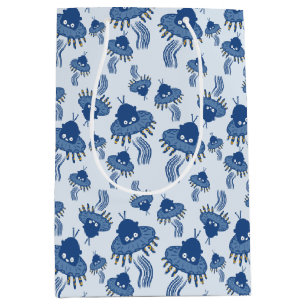 Sac Cadeau Moyen OVNI octopique bleu Kawaii