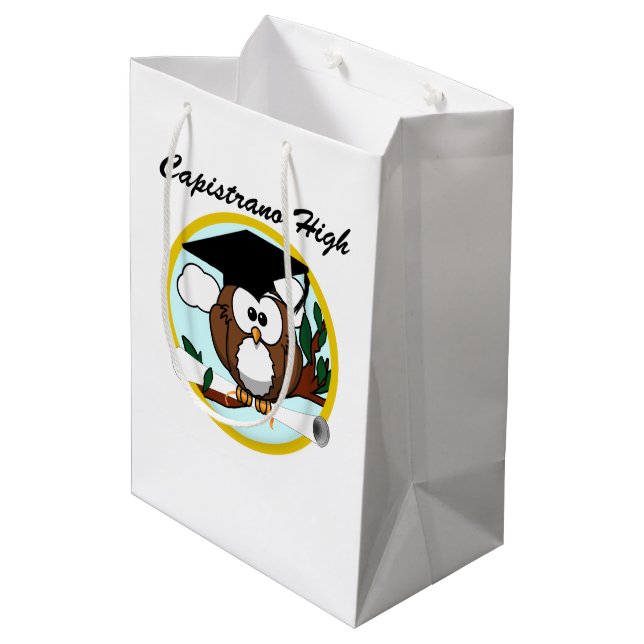 Sac Cadeau Moyen Owl avec diplôme (Dos Angle)