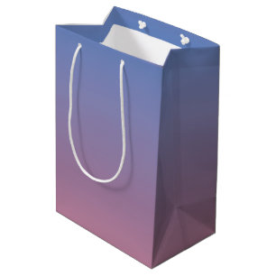 Sac Cadeau Moyen Pale rose et bleu dégradé ombre
