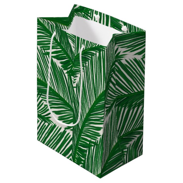 Sac Cadeau Moyen Palm vert moderne (Devant Angle)