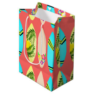 Sac Cadeau Moyen Panneaux tropicaux illustrés