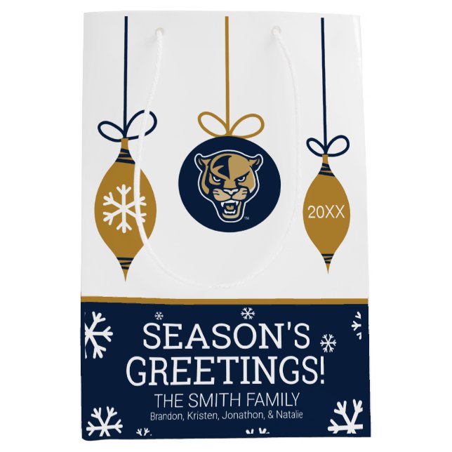 Sac Cadeau Moyen Panthers de la FIU - Noël (Devant)