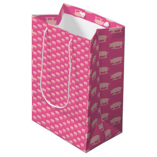Sac Cadeau Moyen Papier à enveloppement rose Piggy Lite