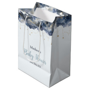 Sac Cadeau Moyen Papier de salle de bain bébé nuages aquarelle de l