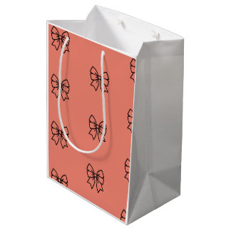 Sac Cadeau Moyen Papier d'emballage à motif de nœud coquet rose mig