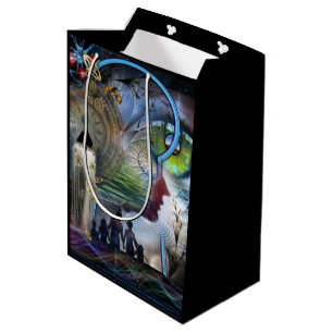 Sac Cadeau Moyen Papier d'emballage graphique visionnaire illustré