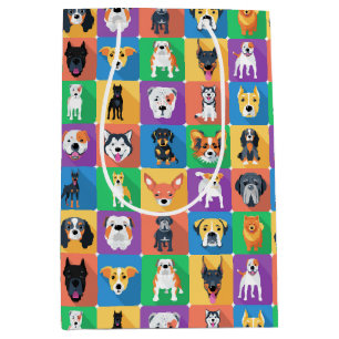 Sac Cadeau Moyen Papier d'enveloppement de chien
