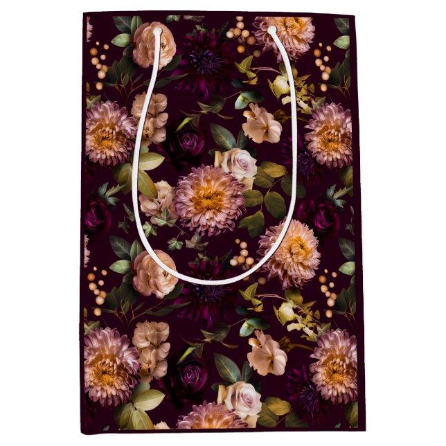 Sac Cadeau Moyen Papier d'enveloppement de Fêtes des mariées foncé  (Devant)