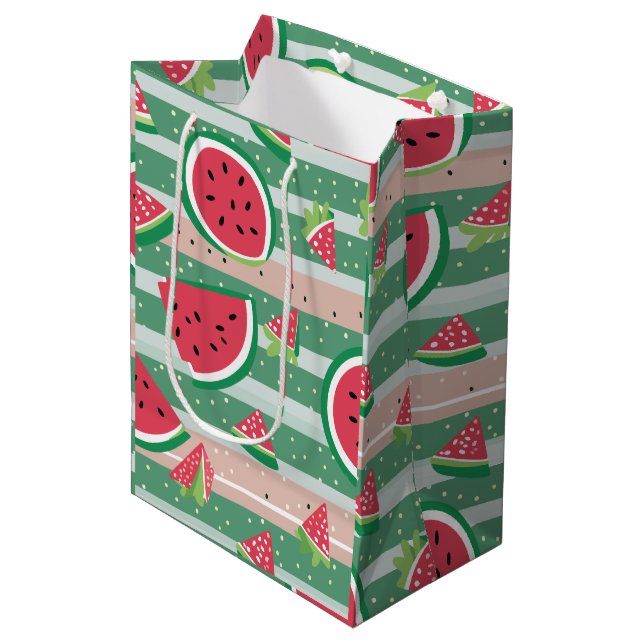 Sac Cadeau Moyen Papier d'enveloppement de pastèque (Devant Angle)