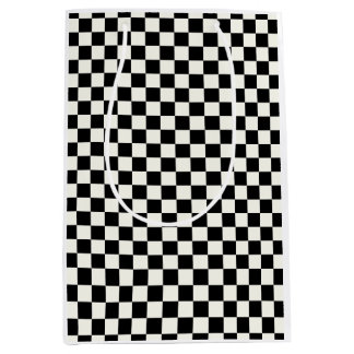 Sac Cadeau Moyen Papier d'enveloppement en carton noir et blanc