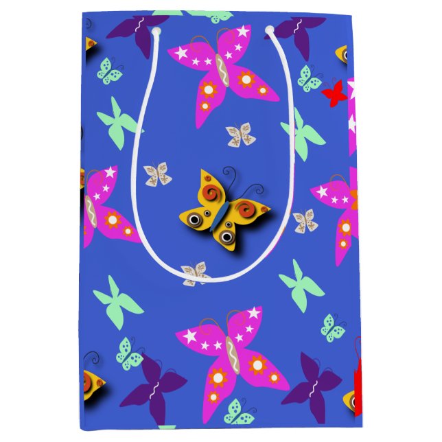 Sac Cadeau Moyen Papillon coloré (Devant)