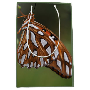 Sac Cadeau Moyen Papillon Golfe Fritillaire Passion Orange Vert