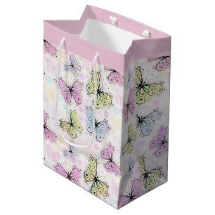 Sac Cadeau Moyen papillons pastel