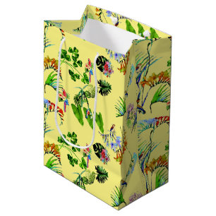 Sac Cadeau Moyen Paradis tropical jaune