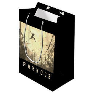 Sac Cadeau Moyen Parkour Urban Free Runing Free Styling Art Sepia