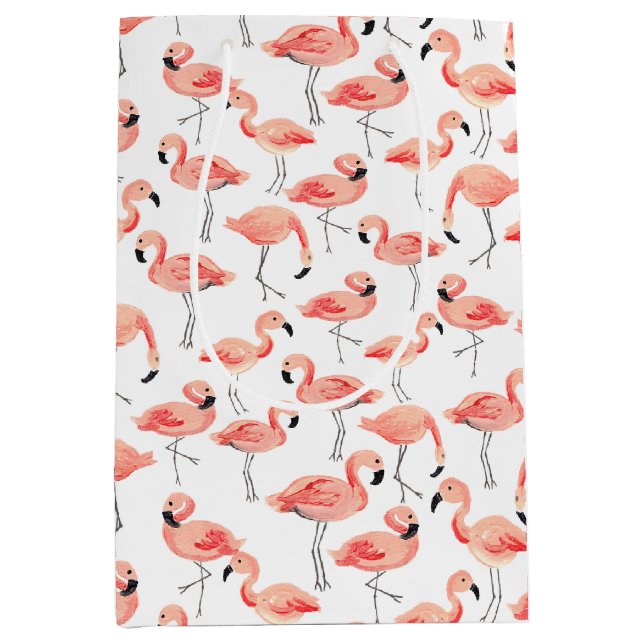 Sac Cadeau Moyen Partie de Flamant rose (Devant)