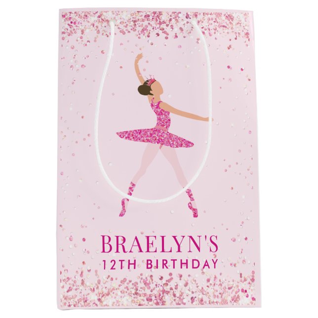 Sac Cadeau Moyen Parties scintillant Ballerina Confetti Conception  (Devant)