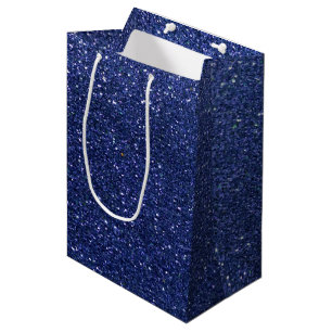 Sac Cadeau Moyen Parties scintillant bleue marine Ombre Sparkles Gl